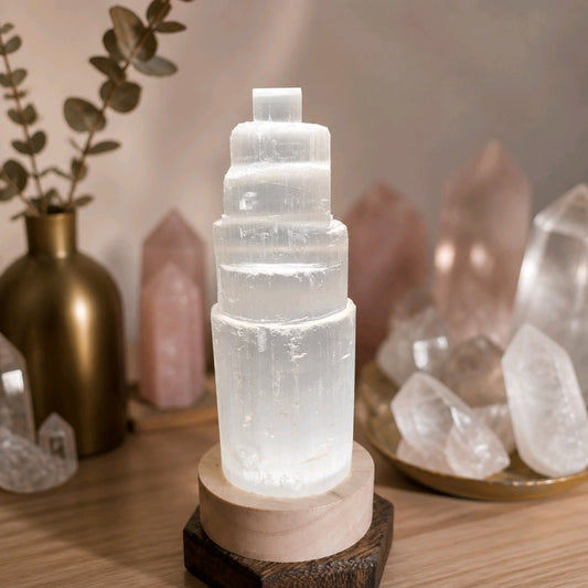Natural Selenite Skyscraper Tower