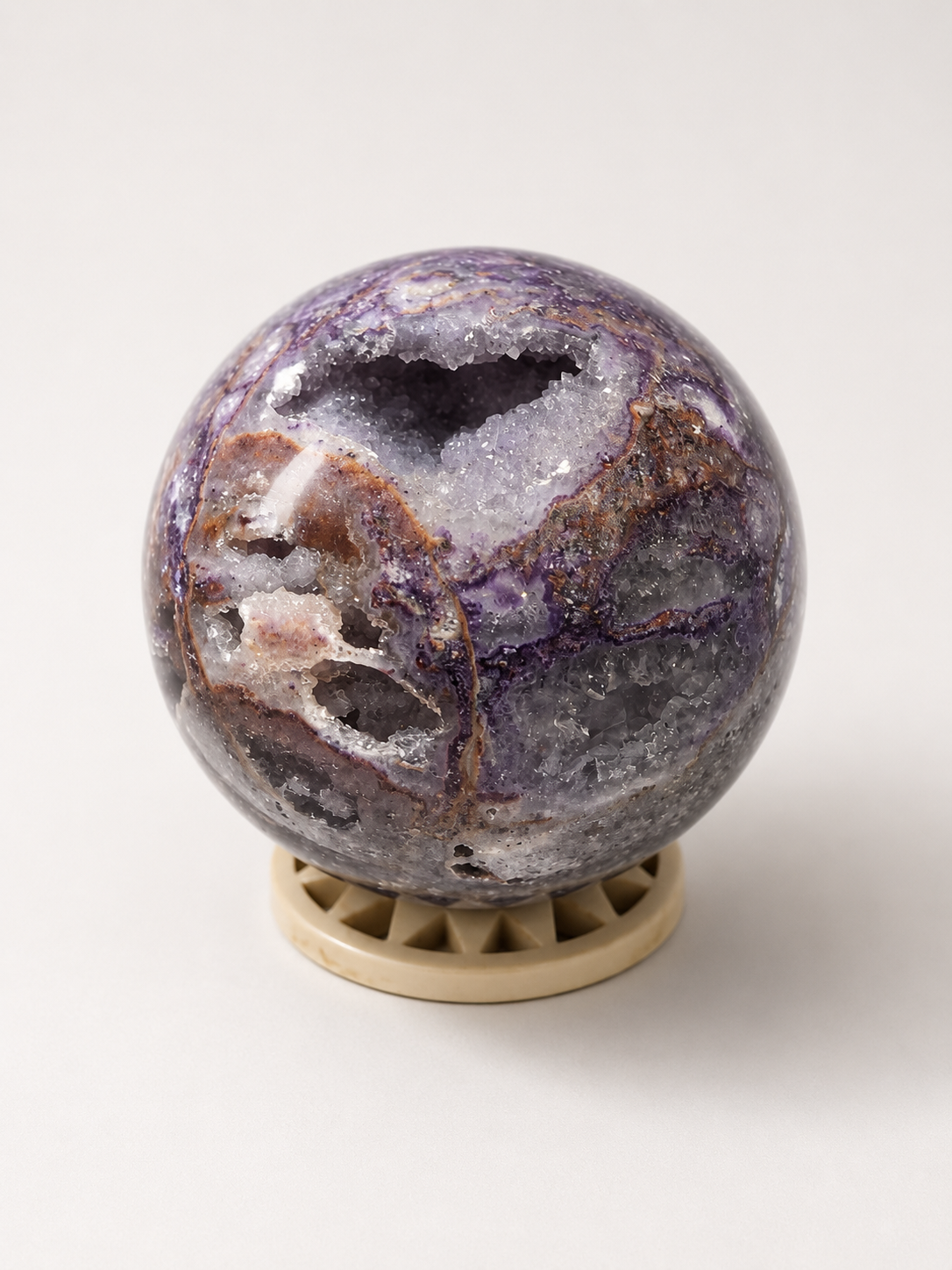 Silk Fluorite Druzy Sphere