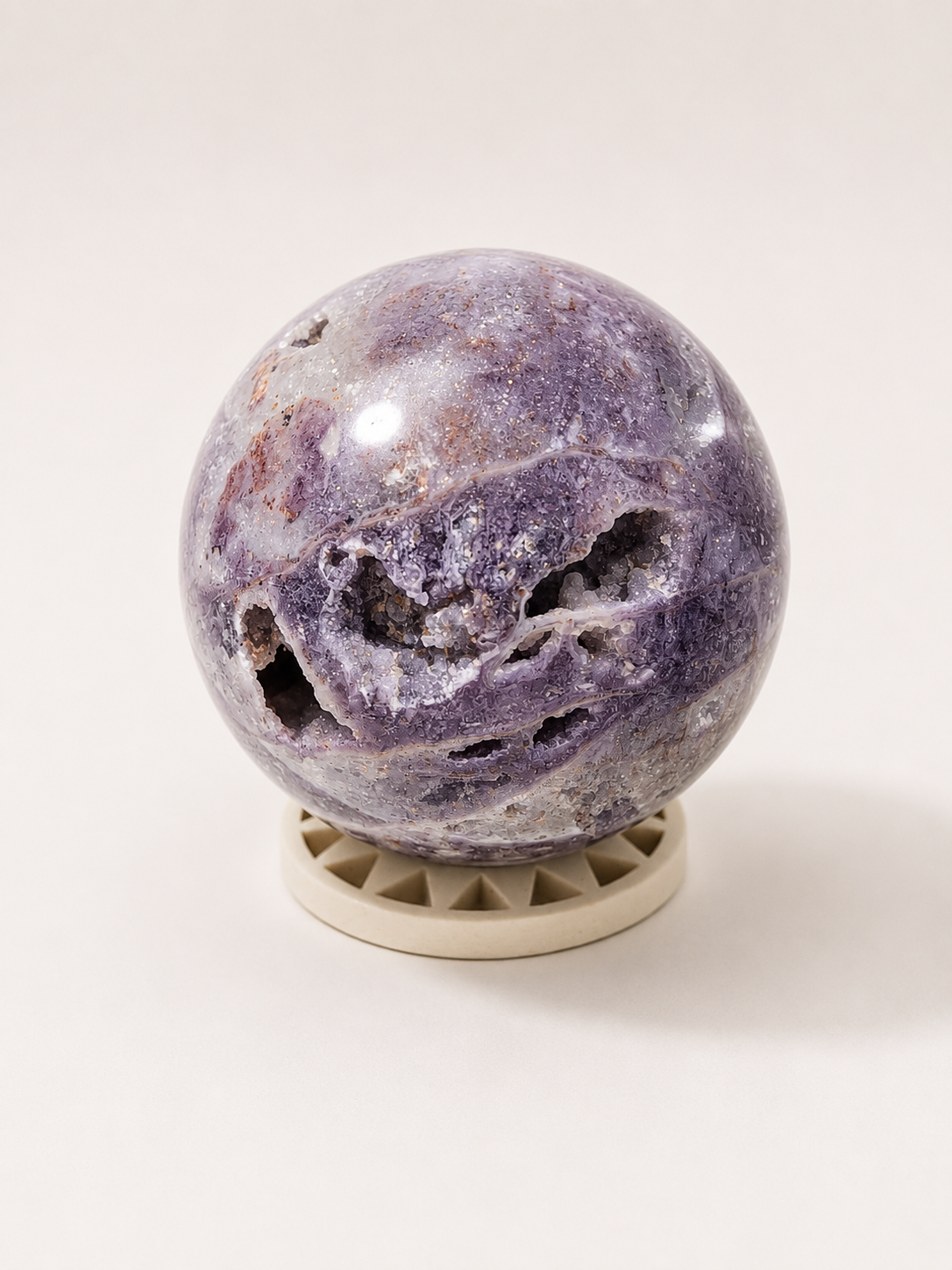 Silk Fluorite Druzy Sphere