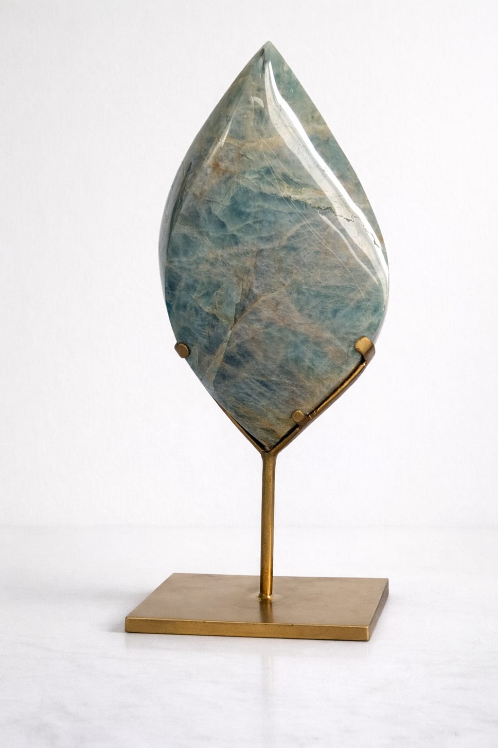 Aquamarine Flame on Stand