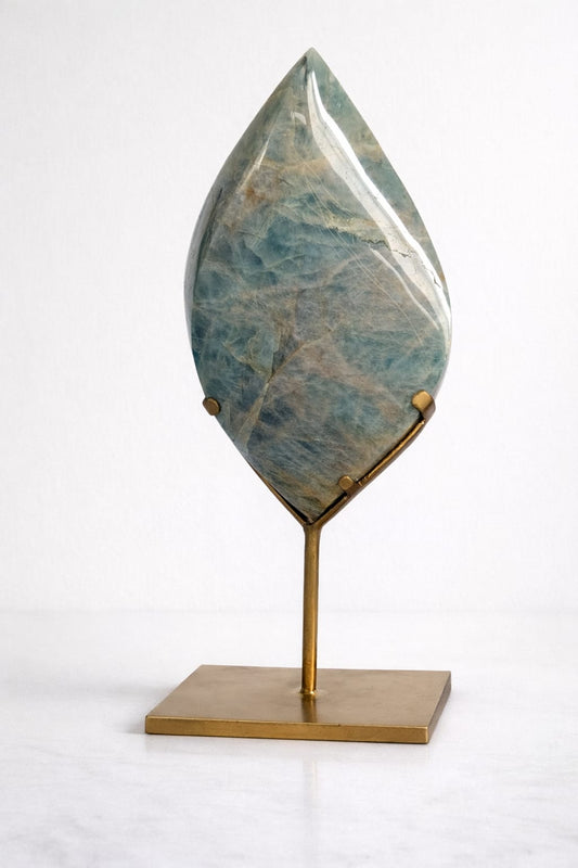 Aquamarine Flame on Stand