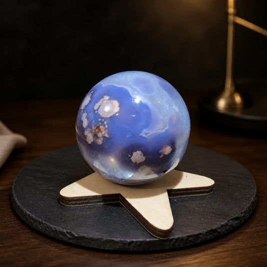 Blue Flower Agate Spheres