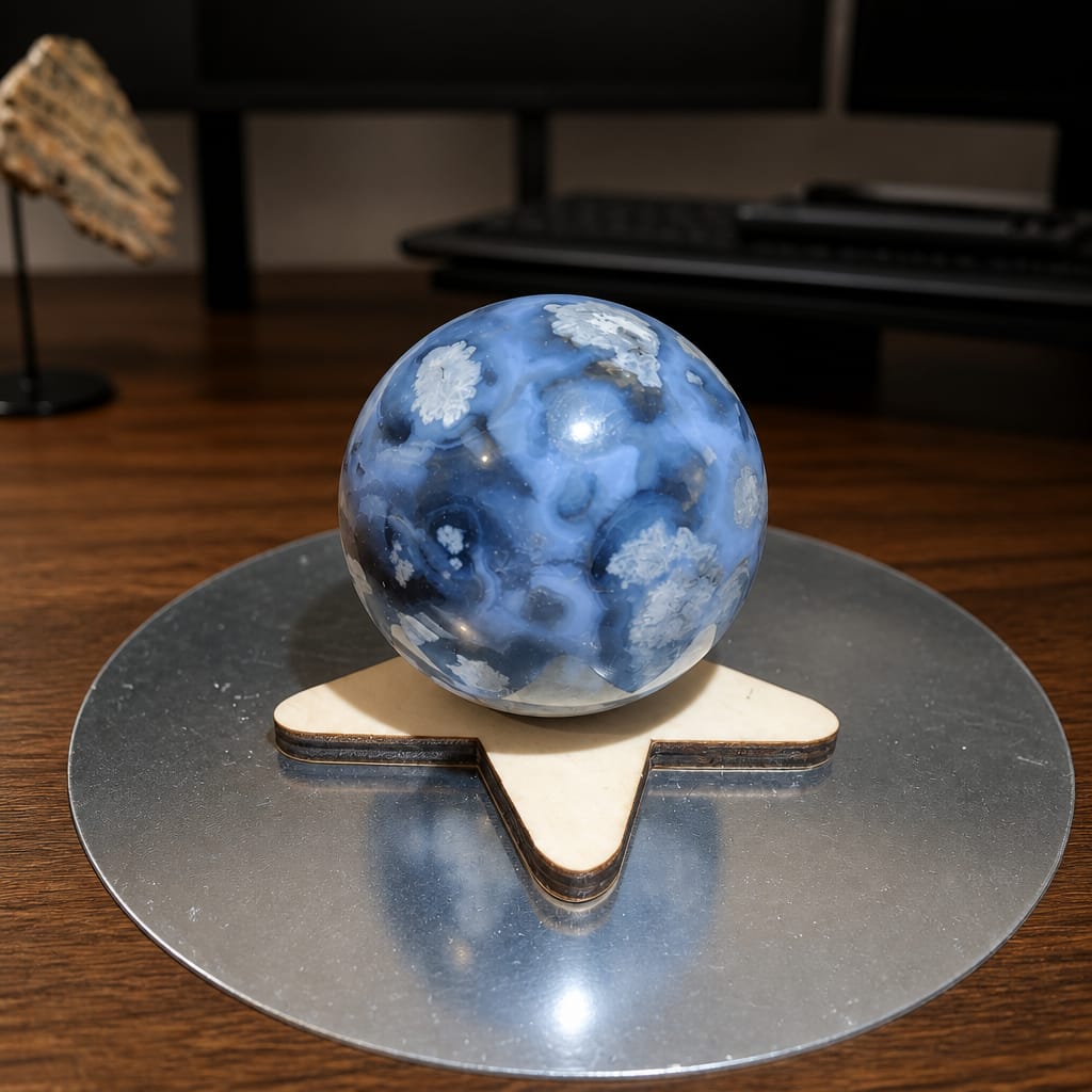 Blue Flower Agate Spheres