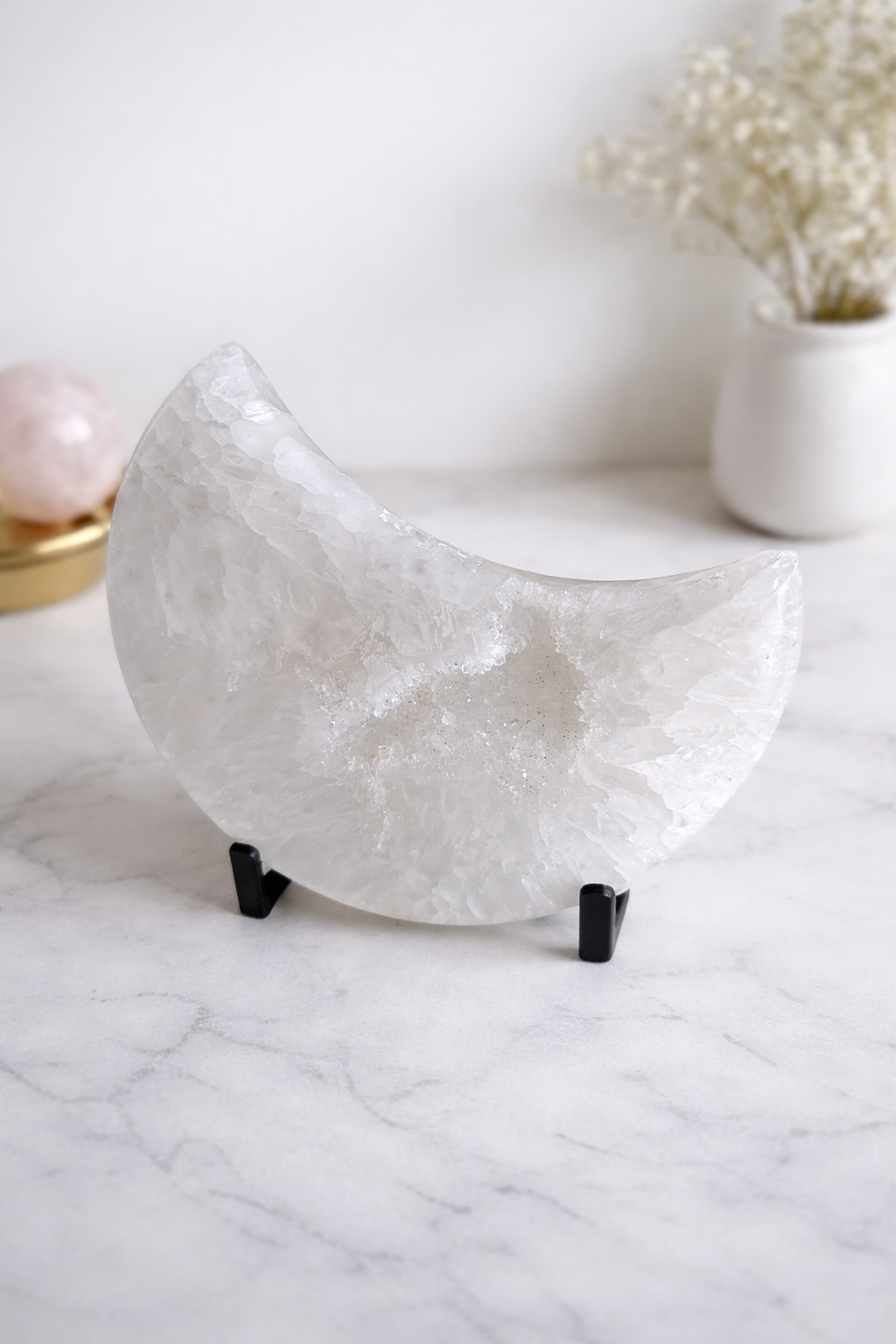 Brazilian Agate Moon on Stand