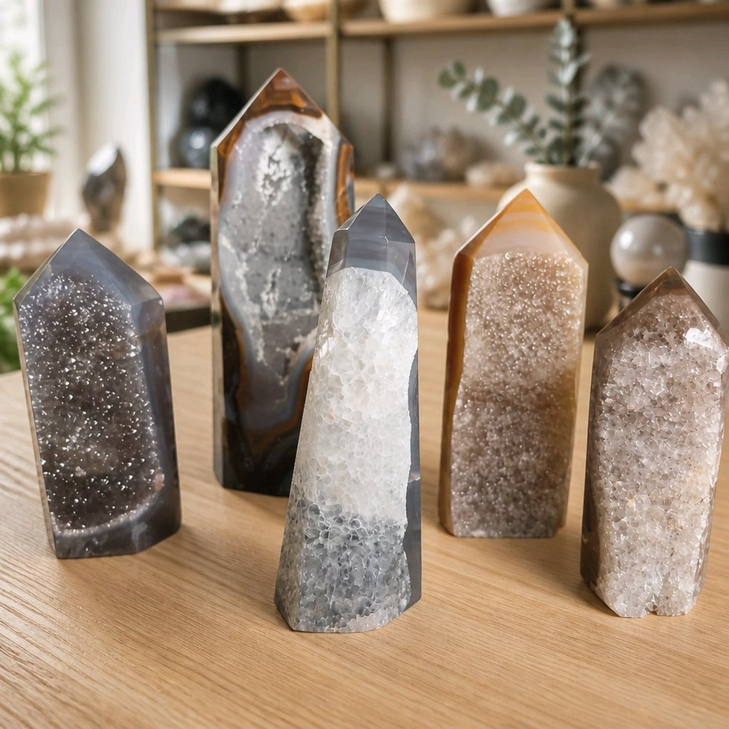 Brazilian Druzy Agate Tower