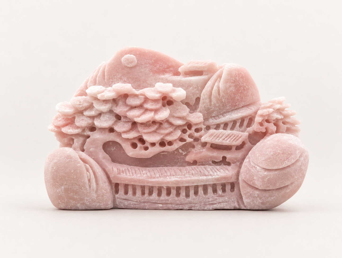 Pink Opal Landscape Carving
