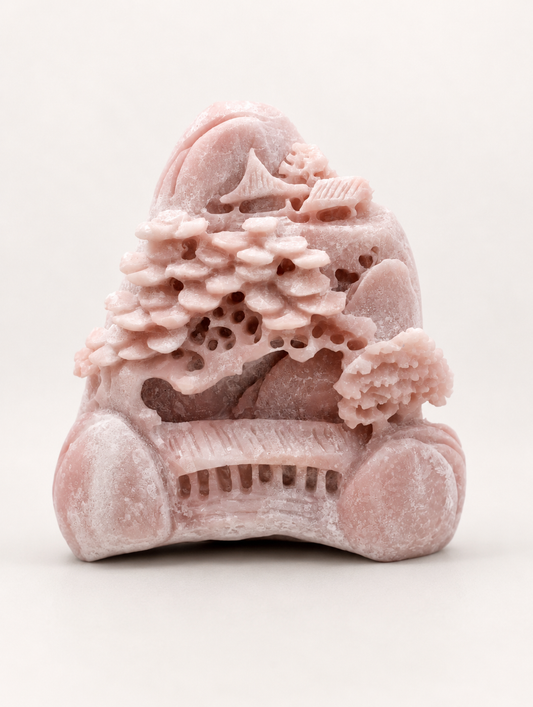 Pink Opal Landscape Carving