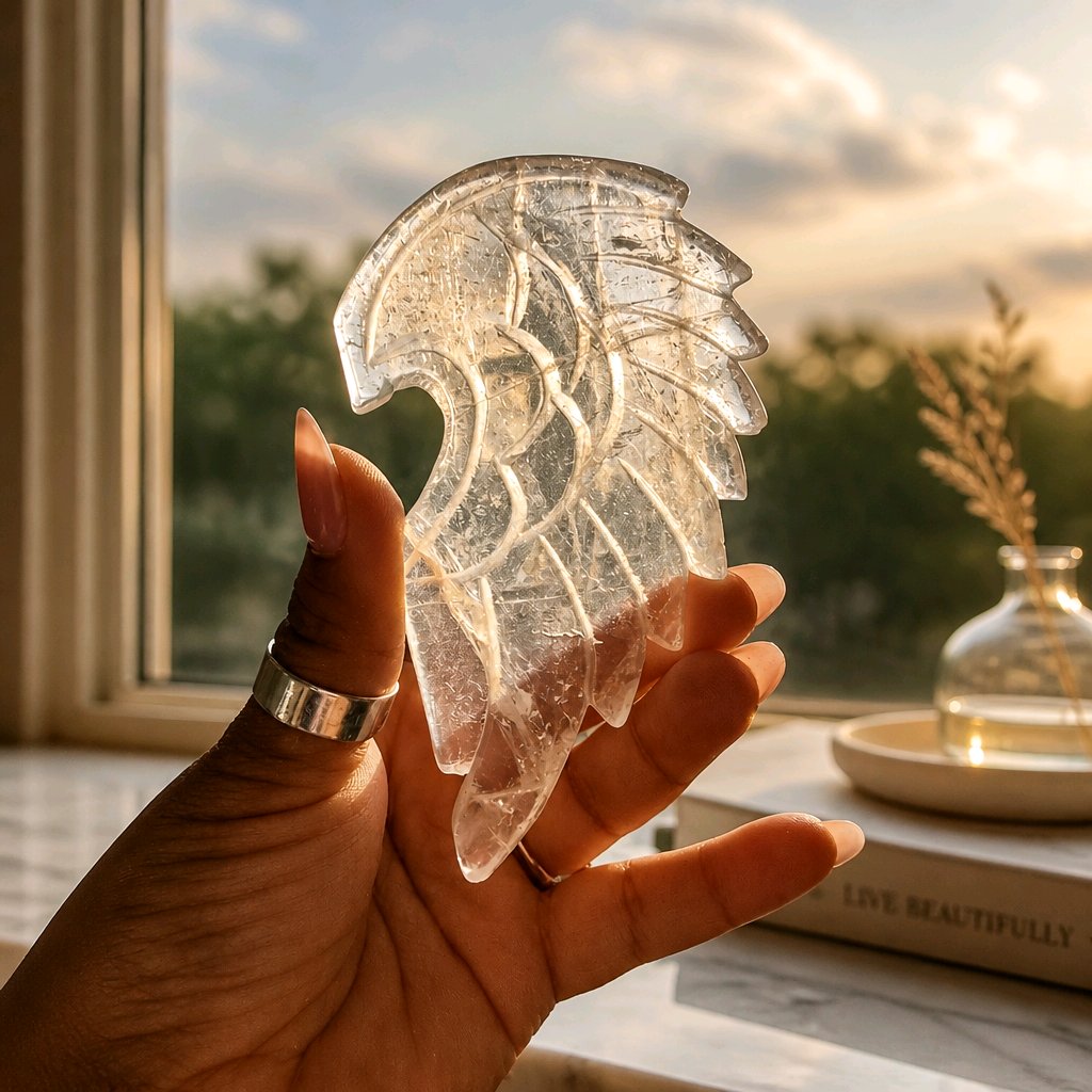 Black Obsidian & Clear Quartz Wings