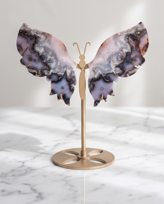 Blue Flower Agate Butterfly