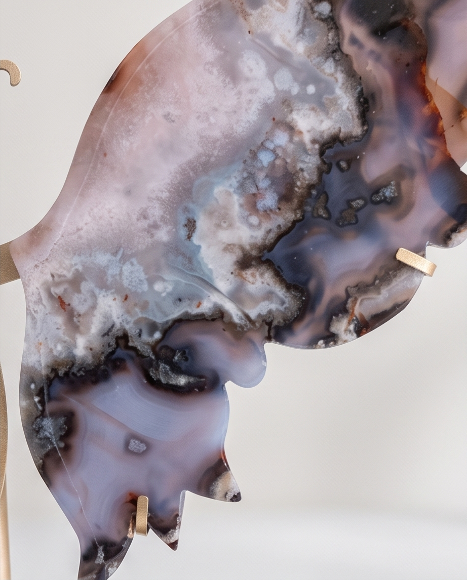 Blue Flower Agate Butterfly