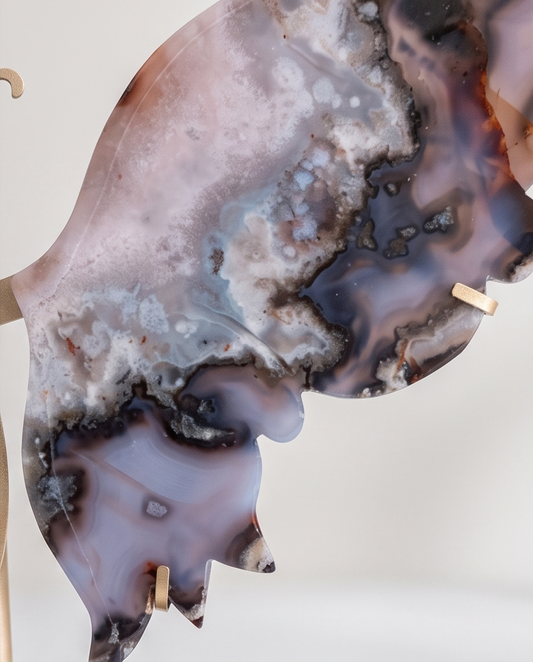 Blue Flower Agate Butterfly